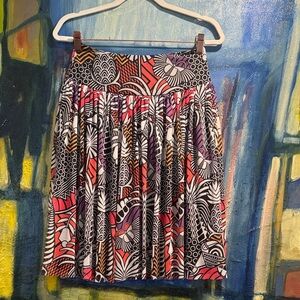 Farm Rio knee length tropical print mesh layered skirt size xs